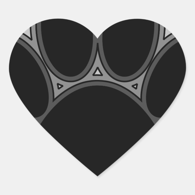 Hundepaw mit Konturen Herz-Aufkleber (Vorderseite)