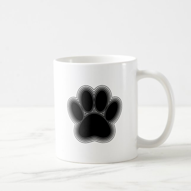 Hundepaw mit Konturen Kaffeetasse (Rechts)