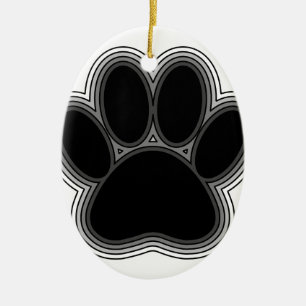 Hundepaw mit Konturen Keramikornament