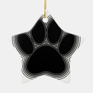 Hundepaw mit Konturen Keramikornament