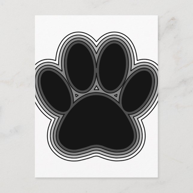 Hundepaw mit Konturen Postkarte (Vorderseite)
