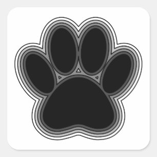 Hundepaw mit Konturen Quadratischer Aufkleber