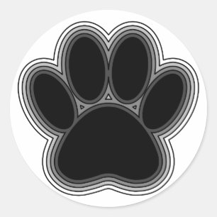 Hundepaw mit Konturen Runder Aufkleber
