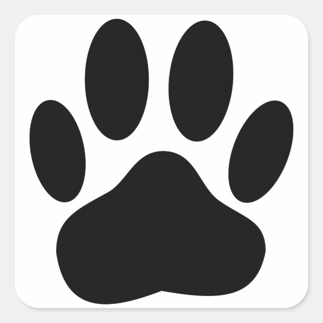 Hundepawprint Quadratischer Aufkleber (Vorderseite)