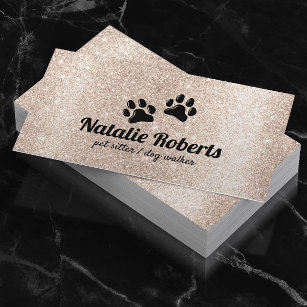 Hundepaws-Logo Moderner Gold-Glitzer Visitenkarte