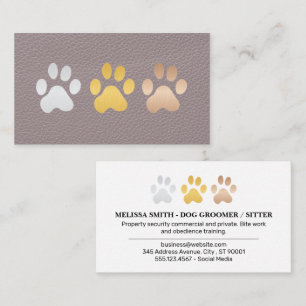Hundepaws   Lux Leather Hintergrund Visitenkarte
