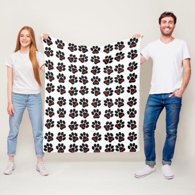 Hundepaws mit Liebe Fleecedecke (Beispiel)