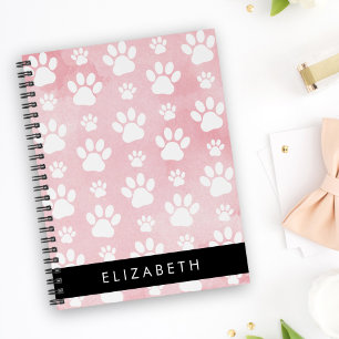 Hundepaws, weiße Paws, rosa Wasserfarben, Ihr Name Planer