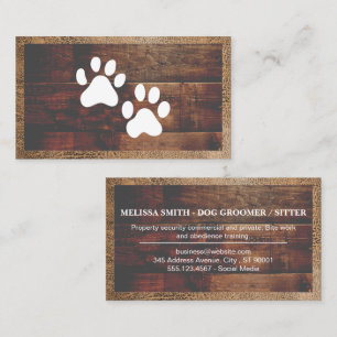 Hundepaws   Wood Business Card Visitenkarte