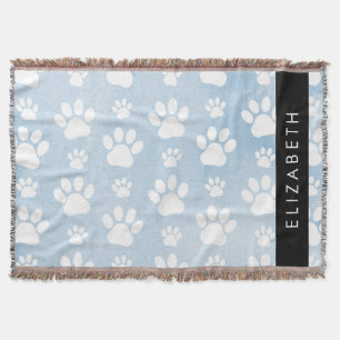 Hundepfähle, weiße Paws, blaue Wasserfarben, Ihr N Decke