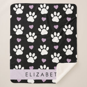 Hundepfähle, weiße Pfoten, Lilac-Herzen, Ihr Name Sherpadecke