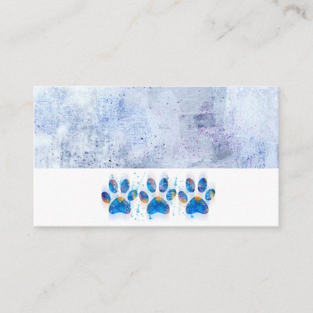Hundepflaster druckt blau-weiße Aquarellbilder Visitenkarte