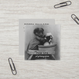 Hundepflege Geschäft Süße Vintage Welpen Hunde Quadratische Visitenkarte