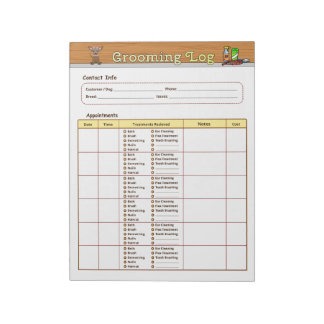 Hundepflege-Logbuch Notizblock