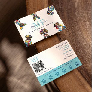 Hundepflege-QR-Code- und Treueprämien-Geschäft Visitenkarte