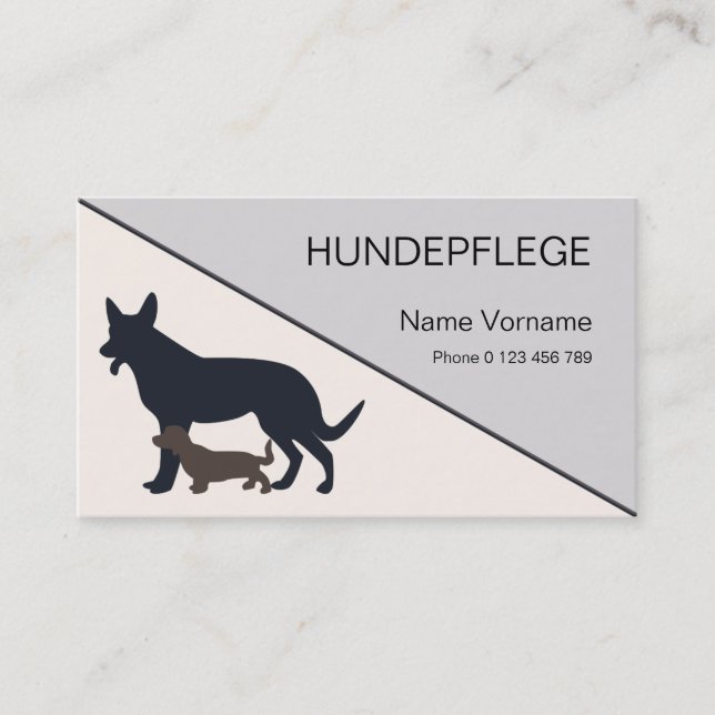 hundepflege visitenkarte (Vorderseite)