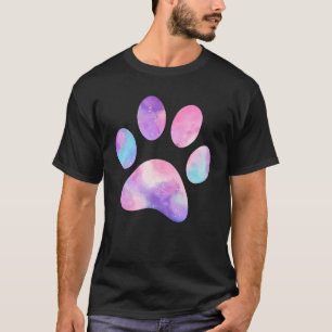 Hundepfote bunter Druck Liebe Haustier Binden Ster T-Shirt