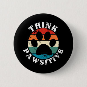 Hundepfote Denk Positiv Button