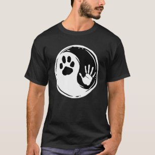 Hundepfote Katzenpfote Hand Yin Yang Pfotenabdruck T-Shirt