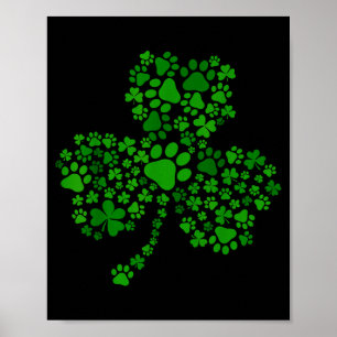 Hundepfote Kleeblatt St. Patrick's Day Hunde Liebh Poster