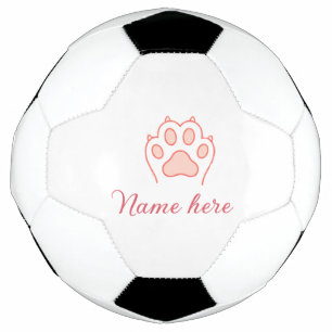 Hundepfote rotes Herz Haustier Name Text Tierpfote Fußball