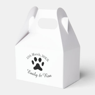 Hundepfote schwarz Haustier Hochzeitspaar Name Dat Geschenkschachtel