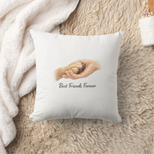 Hundepfote und Hand Kissen – Beste Freunde für imm