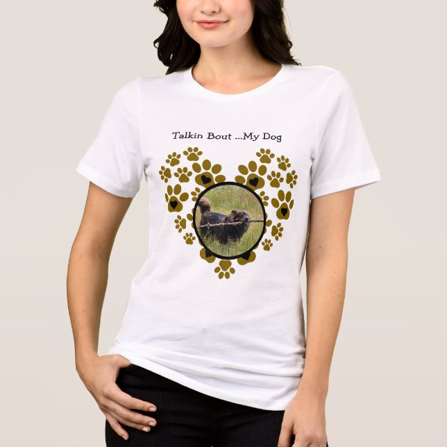 Hundepfoten Herzform Tri-Blend Shirt (Vorderseite)
