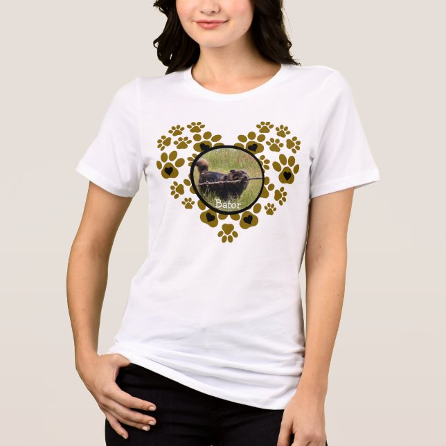 Hundepfoten Herzform Tri-Blend Shirt (Vorderseite)