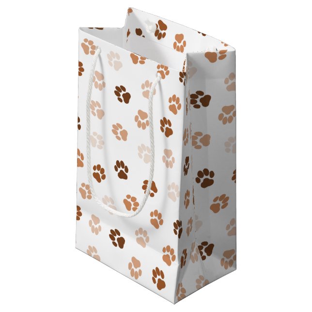 Hundepfoten Kleine Geschenktüte (Vorderseite Schrägansicht)