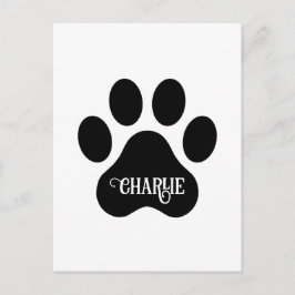 Hundepfoten-Name-Silhouette-Design Postkarte