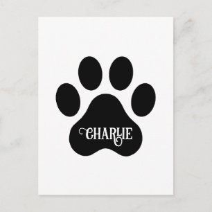 Hundepfoten-Name-Silhouette-Design Postkarte