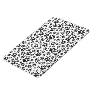 Hundepfoten Schwarz-Weiß Polka-Punkte Magnet