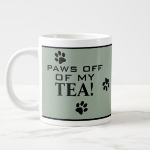 Hundepfoten-Typografie-Teeliebhaber Grün Schwarz C Jumbo-Tasse