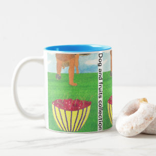 Hundepfoten und Kirsche Zweifarbige Tasse