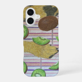 Hundepfoten und Kiwi Handyhülle iPhone 16 Hülle
