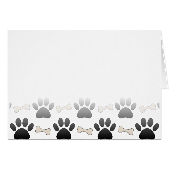 Hundepfoten und Knochen mit glänzender Wirkung (Vorderseite (Horizontal))