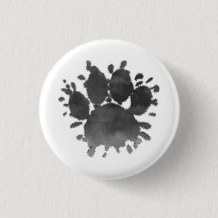 Hundepfoten-Wasserfarbe Canine Pfote Button