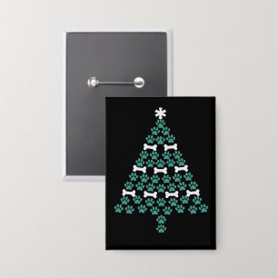 Hundepfoten-Weihnachtsbaum Süßes Weihnachtsgeschen Button