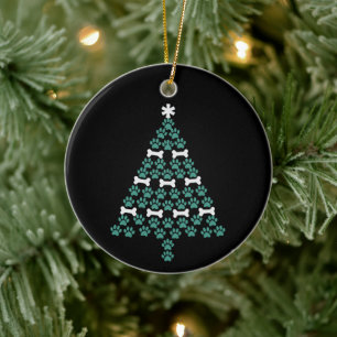 Hundepfoten-Weihnachtsbaum Süßes Weihnachtsgeschen Keramik Ornament