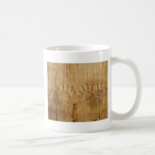 Hundepfotenabdruck aus geschnitztem Holz Tasse