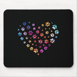 Hundepfotenabdruck Herz Fliegende Pfoten Wasserfar Mousepad