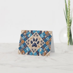 Hundepfotenabdruck-Quilt-Design-Notizkarte Karte