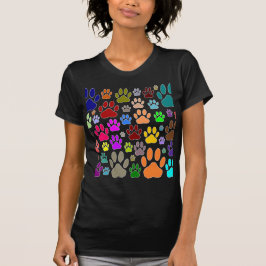 Hundepfotenabdrücke überall auf Hundepfoten T-Shirt