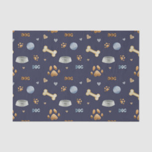 Hundepfotenabdrücke und Knochen süß Seidenpapier