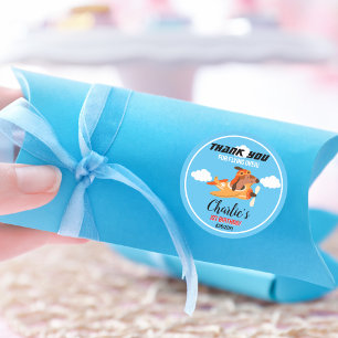 Hundepilotin Flug Flugzeug, Niedliche Geburtstag V Runder Aufkleber