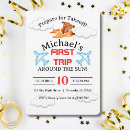 Hundepilotin Flugflugzeug, Niedlicher Fun-Kinderge Einladung