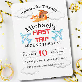 Hundepilotin Flugflugzeug, Niedlicher Fun-Kinderge Einladung