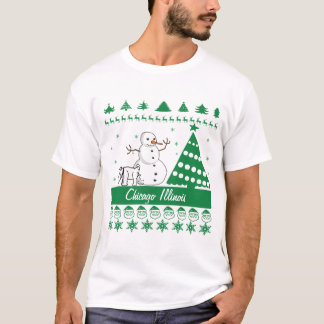 Hundepinkelnde Schneemann-klebrige Strickjacke T-Shirt