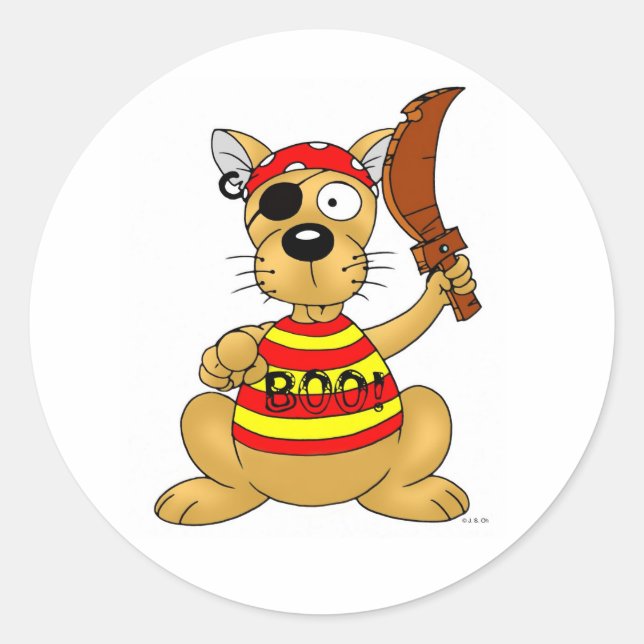 Hundepirate Runder Aufkleber (Vorderseite)